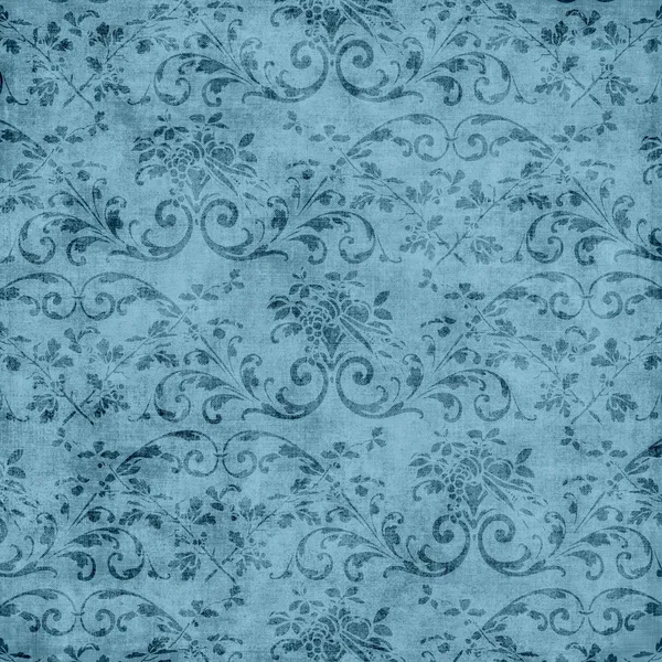 Vintage Blue Floral Tapisserie Muster — Stockfoto