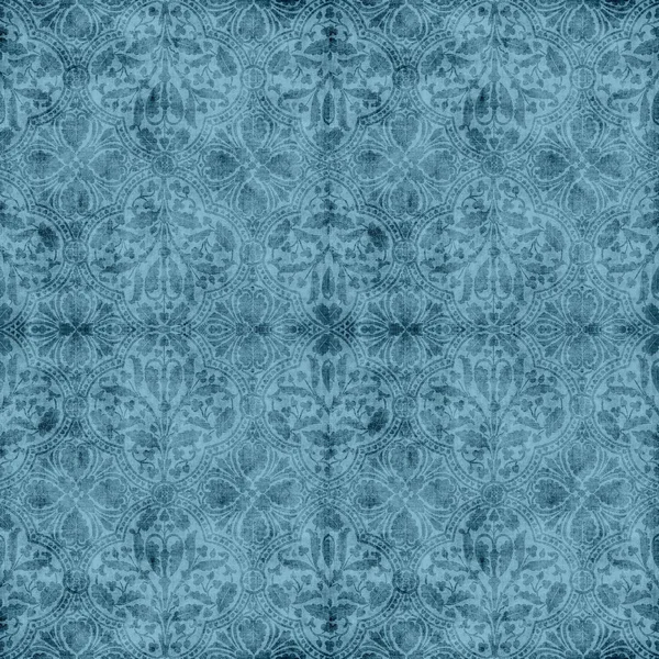 Винтажный голубой цветочный гобелен — стоковое фото