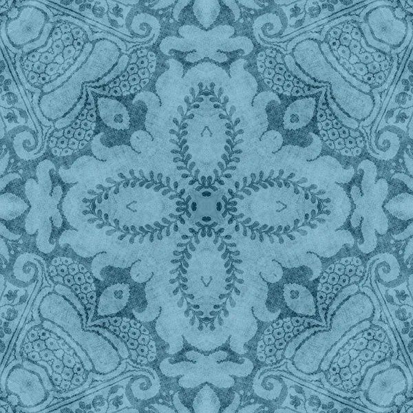 Vintage mavi çiçekli halı modeli