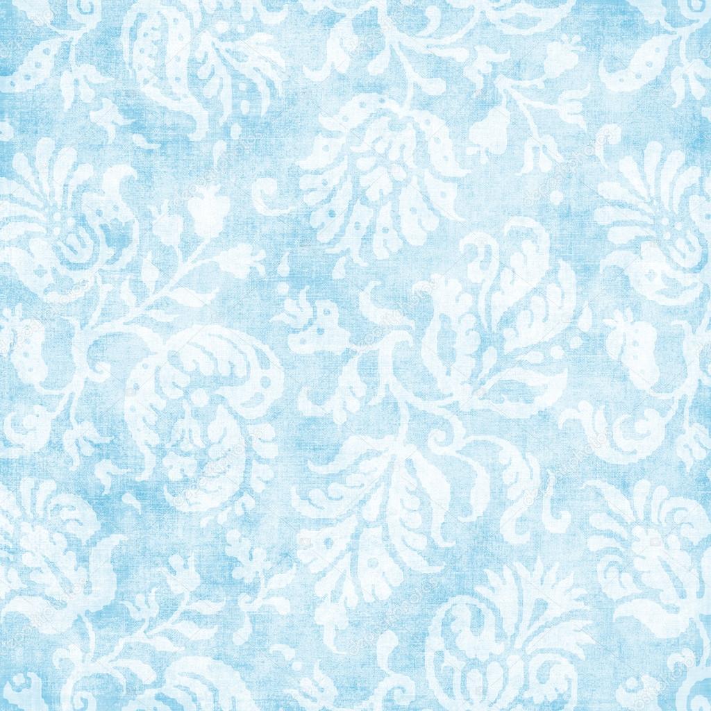 Vintage Pale Blue Floral Tapestry