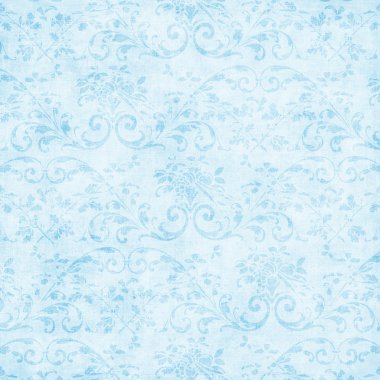 Vintage Pale Blue Floral Tapestry clipart