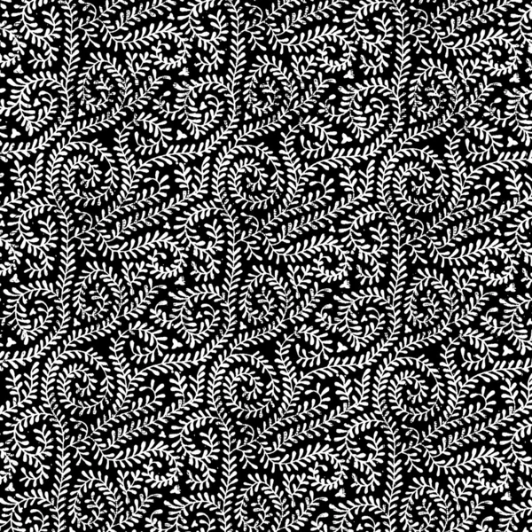 White on Black Vine Pattern — Stock Photo, Image