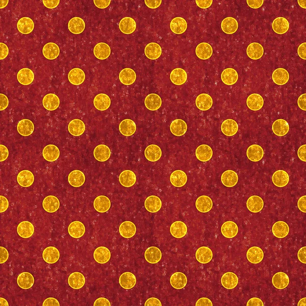 Polka dot sorunsuz red & altın — Stok fotoğraf