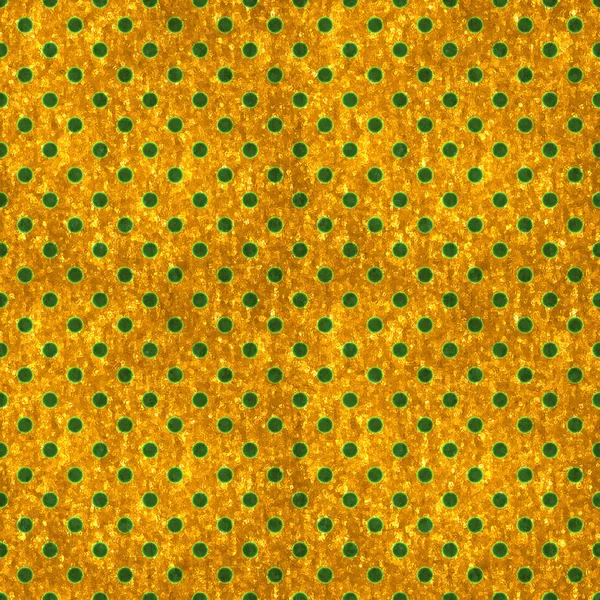 Sömlös guld & grön polka dot — Stockfoto