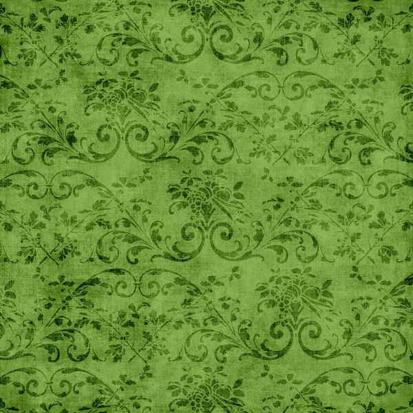 Zöld virágos gobelin minta — Stock Fotó