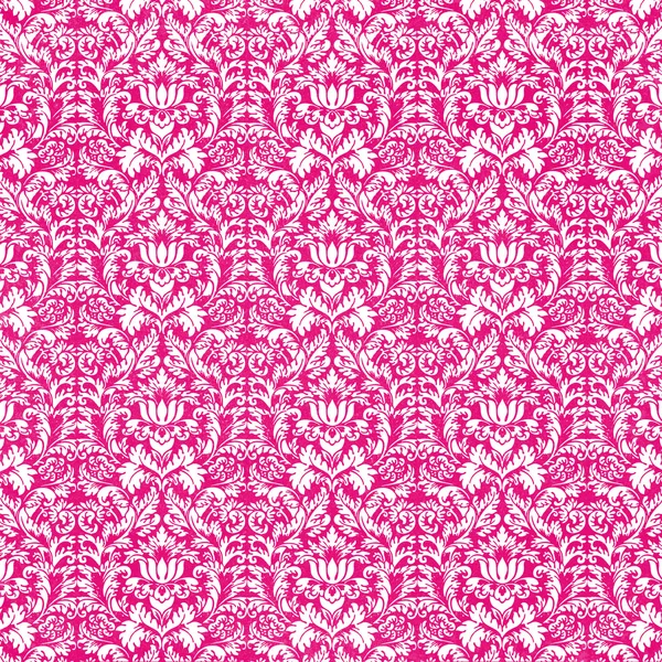 Seamless White & Hot Pink Damask — Stock Photo, Image