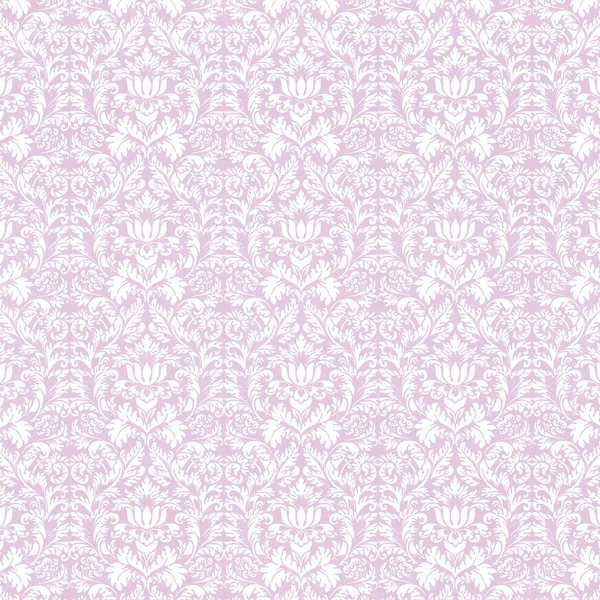 Seamless White & Lavender Damask — Stock Photo, Image