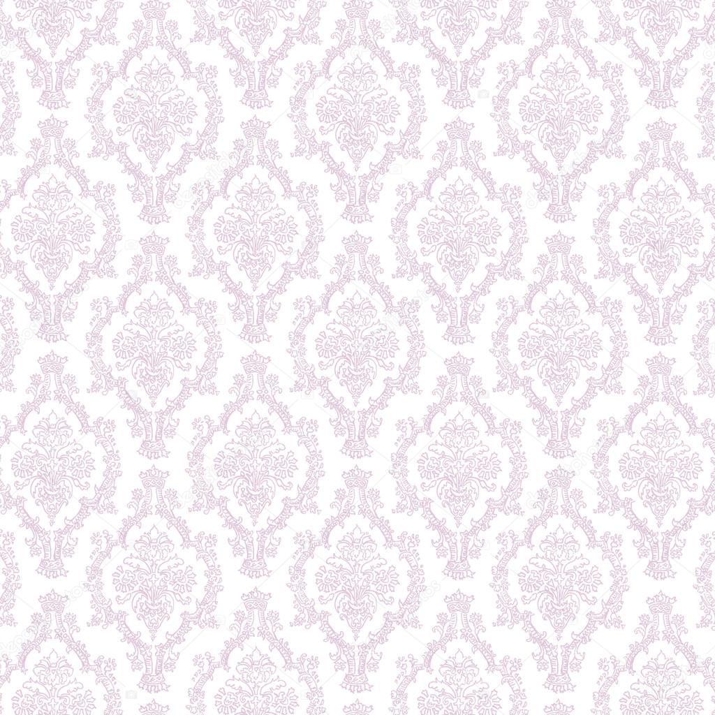 Seamless Lavender & White Damask