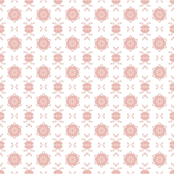 Fundo de Damasco Floral Rosa & Branco Sem Costuras — Fotografia de Stock