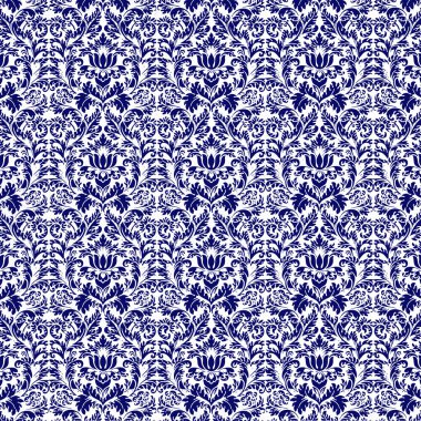 Dikişsiz lacivert & beyaz Şam