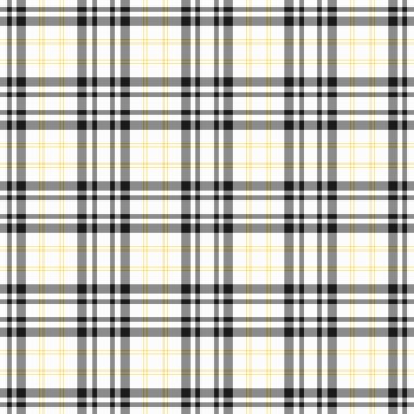 siyah, beyaz & sarı Dikişsiz kareli