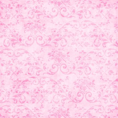 Vintage soluk pembe çiçekli duvar halısı