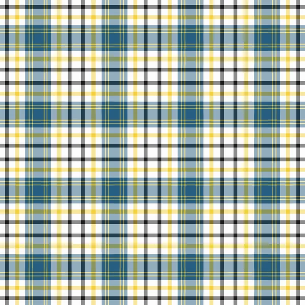 Preto sem costura, azul, branco e xadrez amarelo — Fotografia de Stock