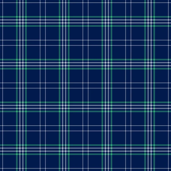 Plaid bleu marine, vert et blanc sans couture — Photo