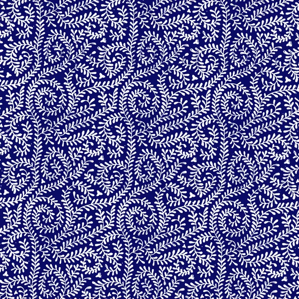 White on Navy Blue Vine Pattern — Stock Photo, Image