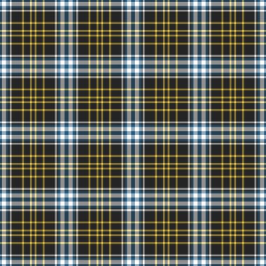 Mavi, siyah, beyaz & sarı Dikişsiz kareli