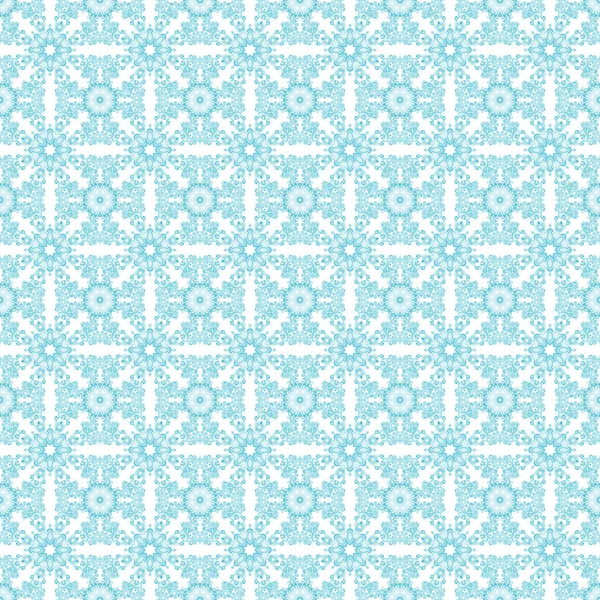 Seamless Turquoise Floral Kaleidoscopes — Stock Photo, Image