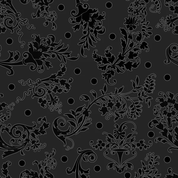 Seamless Black Floral Pattern — Stock Photo, Image