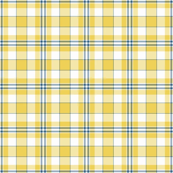 Plaid amarillo, blanco y azul sin costuras —  Fotos de Stock