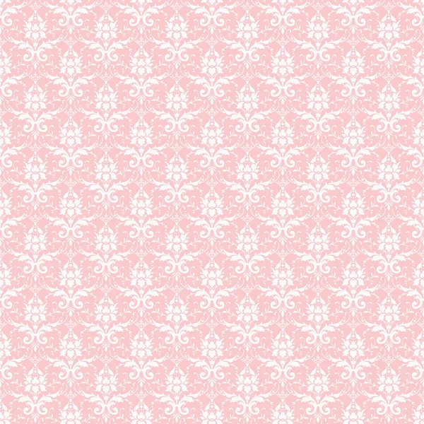 シームレスなホワイト ピンクのダマスク織 & ストック画像