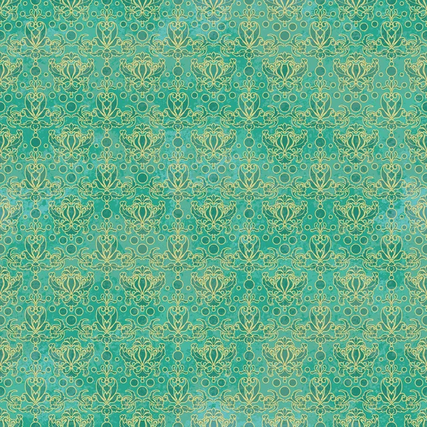 Dikişsiz teal damask deseni