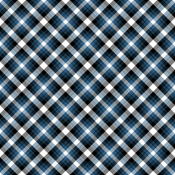 Seamless Blue & Black Diagonal Plaid — Stock Photo, Image