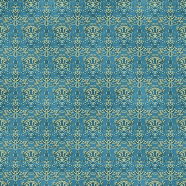 Seamless Blue Damask Pattern — Stock Photo, Image