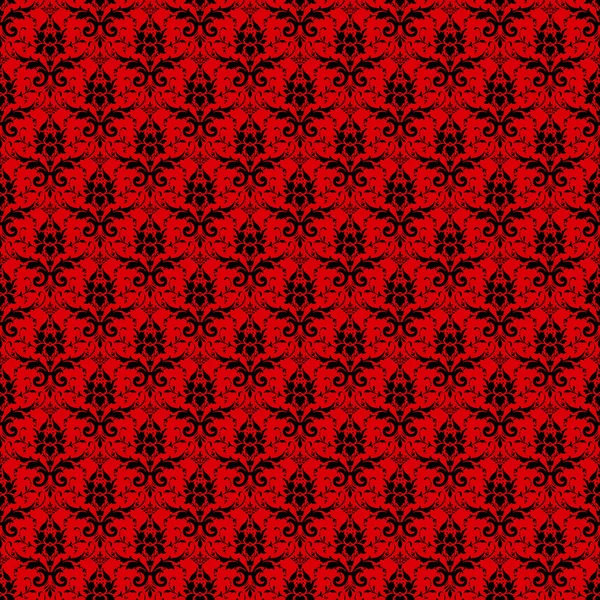 Seamless Red & Black Damask Stock Image