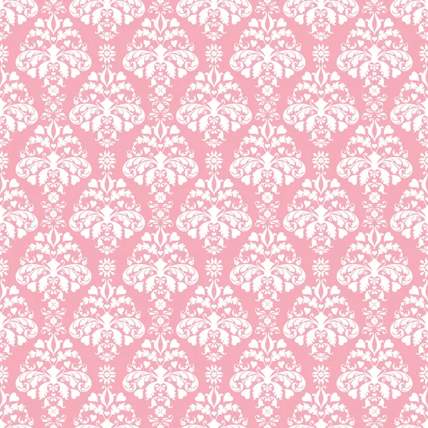 Seamless Pink & White Damask — Stock Photo, Image