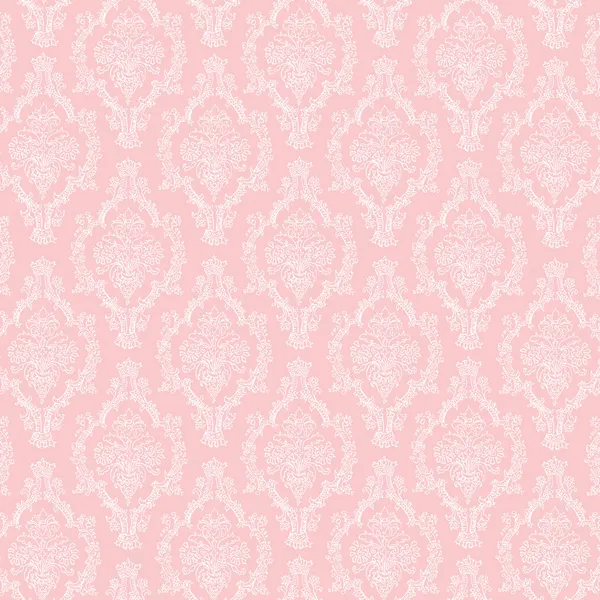 Naadloze pastel roze & wit damast — Stockfoto