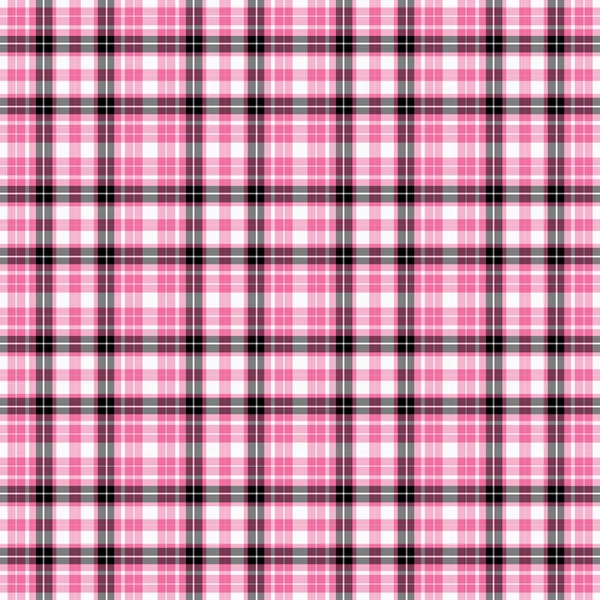 Naadloze roze & zwarte Plaid — Stockfoto