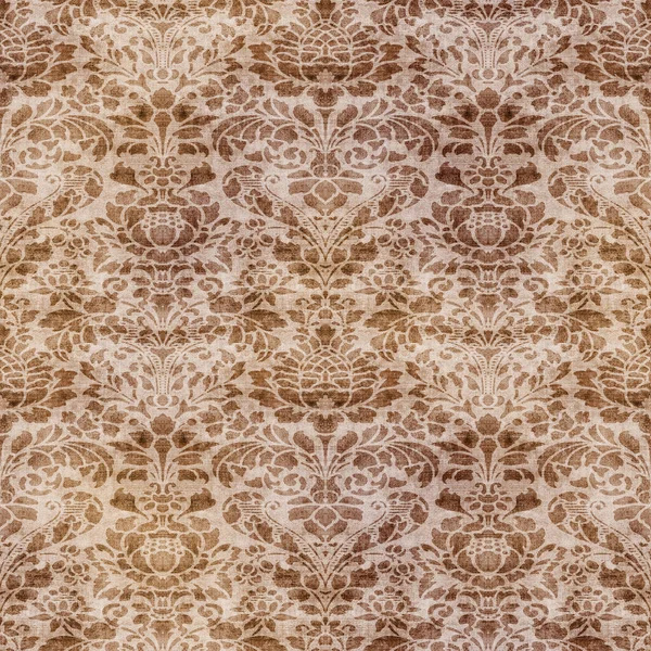 Seamless Chocolate Brown Antique Style Tapestry — Stockfoto