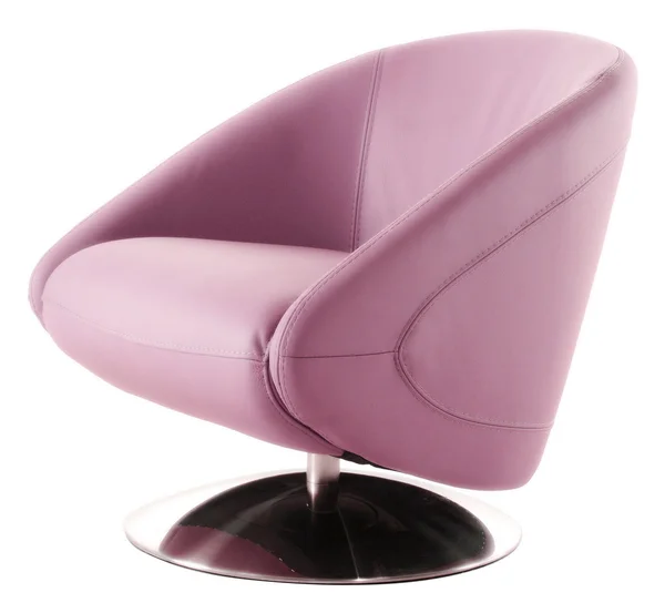 Розовое кожаное кресло — стоковое фото