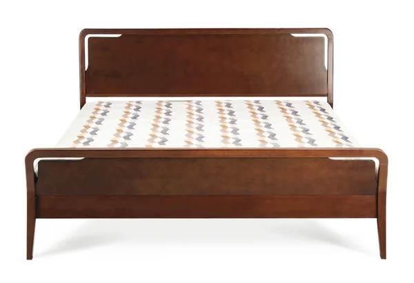 Doppelbett aus Holz — Stockfoto