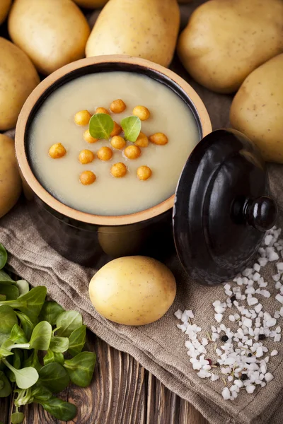 Krémová bramborová polévka — Stock fotografie