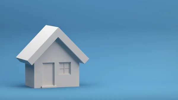 House Icoon Een Blauwe Achtergrond Visualisatie Miniatuurhuis Voor Vastgoedconcepten Ecologische — Stockfoto