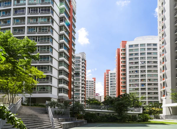 Orange color residential apartments — Stock Photo, Image