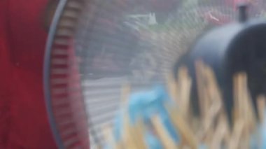 Using Fan To Blow Smoke From Barbecue - Handheld