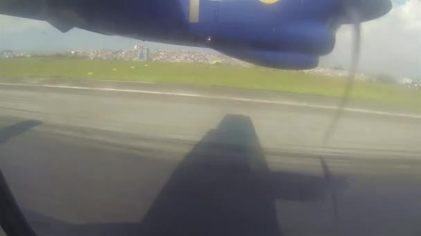 Vliegtuig Landing Bestemming Schuif Van Links Naar Rechts Omlaag Naar — Stockvideo