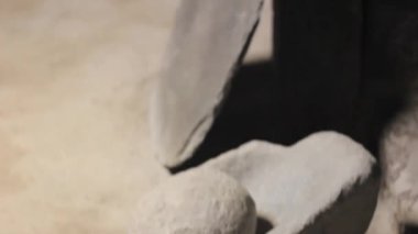 Old Tools In Room Near Wall - Tilt - Down To Up