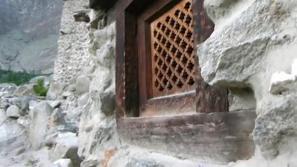 Window Door Rocks Pan Tilt Right Left — стоковое видео