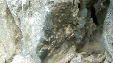 Rock Mountains Near Sea Water Source - Pan - Right To Left 