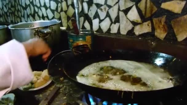 Chef Deep Frying Food Oil Handheld — Stockvideo