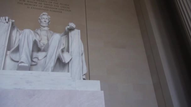 Abraham Lincoln Statue His Seat Pan Right Left — Video Stock