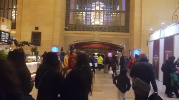 People Walking Main Concourse Trains Grand Central Station Static — Stock Video