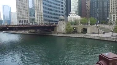 Bridge Over Water Source In City - Pan - Right To Left