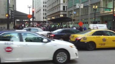 Cars Driving By Over Zebra Crossing - Static - Slow Motion