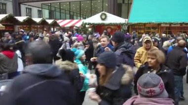 Christmas Market Crowd From Above - Slide Forward