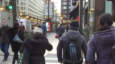 Crossing Street At Green Light Using Zebra Crossing - Slide Forward - Slow Motion