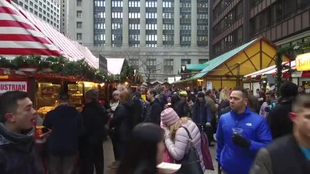 Christmas Market Crowd Slide — Stock video